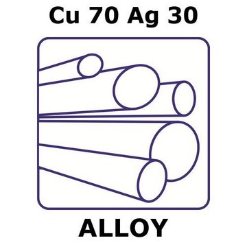 COPPER/SILVER, ROD,CU 70%/AG 30%, DIAME&