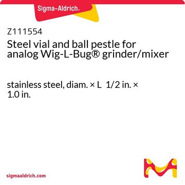 Steel vial and ball pestle