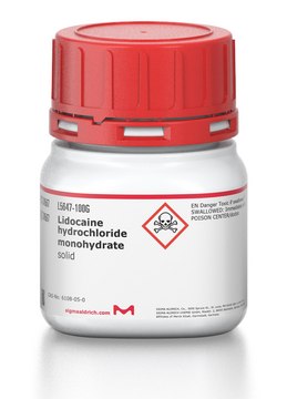 Lidocaine hydrochloride monohydrate