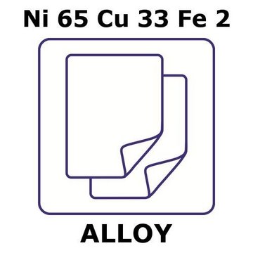 MONEL ALLOY 400, NI65CU33FE2, FOIL,